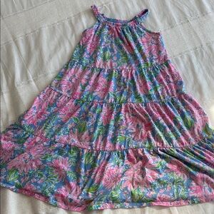 Lilly Pulitzer, Floral Blue and Pink kids maxi dress